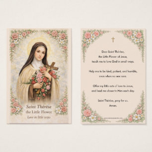 Sint Therese het Kleine Bloemetjes Kindergebed Visitekaartje