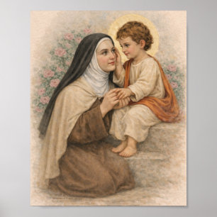 Sint Therese met Kind Jezus Katholiek Poster