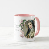 Sint-Therese religieuze Carmelietroze Florale Mok (Voorkant rechts)