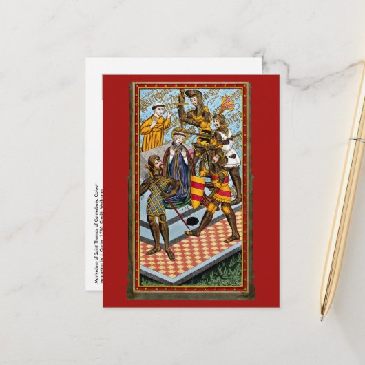 Sint Thomas Becket's martelaarschap (M 031) Briefkaart (Voorkant / Achterkant in situ)