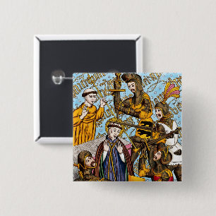 Sint Thomas Becket's martelaarschap (M 031) Vierkante Button 5,1 Cm