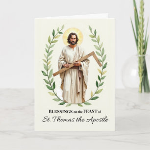 Sint Thomas de Apostel Feestdag Zegeningen Krans Kaart