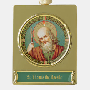 Sint Thomas de Apostle (JMAS 12) Verguld Banner Ornament
