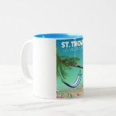 Sint Thomas US Maagdeneilanden. Tweekleurige Koffiemok (Voorkant links)