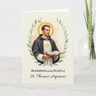 Sint Thomas van Aquino Feestdag Zegeningen Kaart