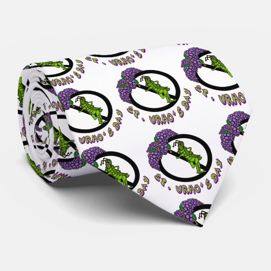Sint Urho's Day Grasshopper Ban Fun Necktie Stropdas (Opgerold)