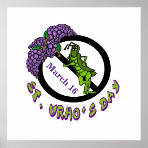 Sint Urho's Day Grasshopper Ban Poster