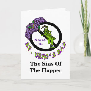 Sint Urho's Day Grasshopper Ban Wenskaart Kaart