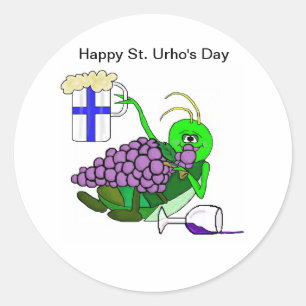 Sint Urho's Day Stickers met Drunken Grasshopper
