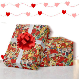 Sint-Valentijnsdag Kaarten Rode Harten Cadeaupapier