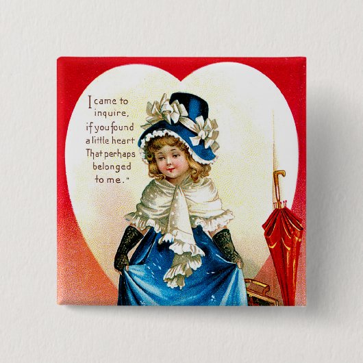 Sint-Valentijnse groet Vierkante Button 5,1 Cm (Voorkant)