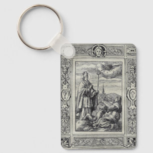 Sint-Valentinus van Rome Gravure Premium Kunst Sleutelhanger
