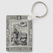 Sint-Valentinus van Rome Gravure Premium Kunst Sleutelhanger (Achterkant)
