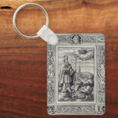 Sint-Valentinus van Rome Gravure Premium Kunst Sleutelhanger (Voorkant)