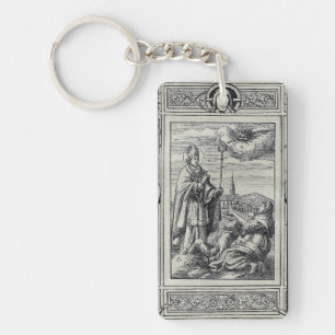 Sint-Valentinus van Rome Gravure Premium Kunst Sleutelhanger