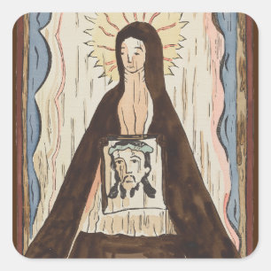 Sint Veronica Jezus ziet kunstschilderij Vierkante Sticker