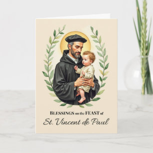 Sint-Vincentius-de-Paul Feestdag Zegen Krans Kaart