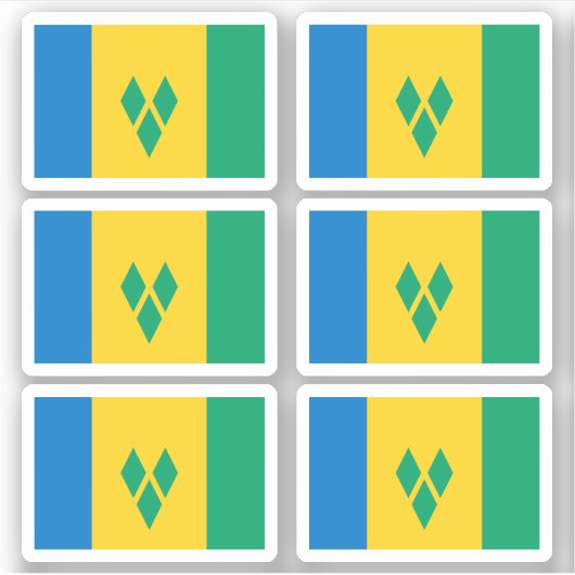 Sint-Vincentive-vlag Sticker (Voorkant)
