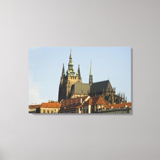 Sint-Vituskathedraal en het kasteel van Praag, een Canvas Afdruk (Voorkant)