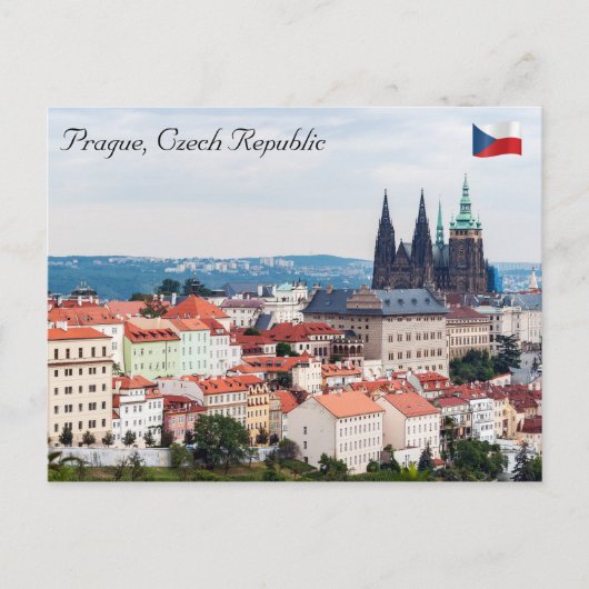 Sint-Vituskathedraal en panorama van Praag - Tsjec Briefkaart (Voorkant)