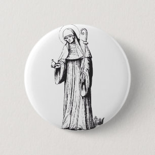 Sint Walpurga middeleeuwse Angelsaksische zendelin Ronde Button 5,7 Cm