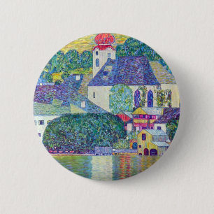Sint-Wolfgang kerk van Gustav Klimt, Victoriaans k Ronde Button 5,7 Cm