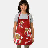 Sinterbrood Santa Red Merry-kerstCartoon Schort (Insitu)