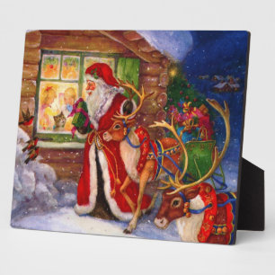 Sinterclaus en rudolph fotoplaat