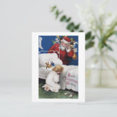 Sintercommentaar Meisje bidden Feestdagenkaart (Staand voorkant)