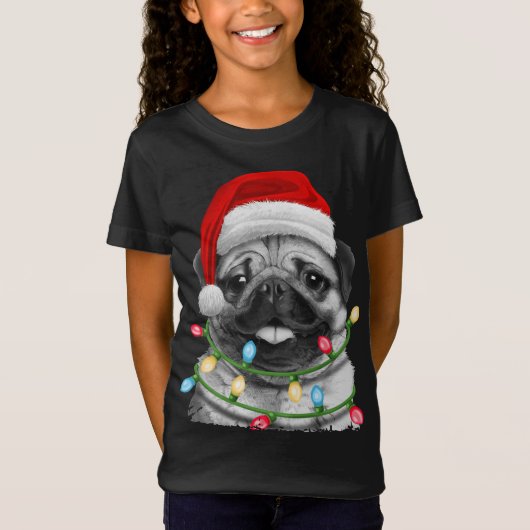 Sinterkerstboomluiers met pugma's t-shirt (Voorkant)