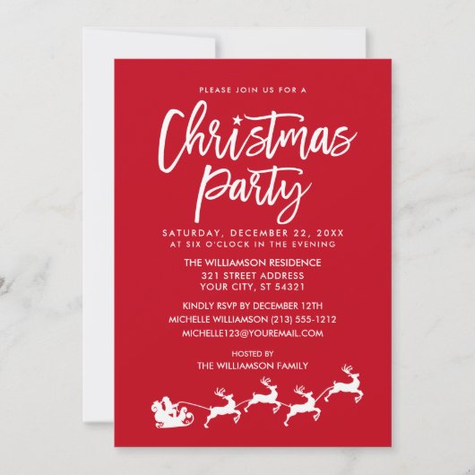 Sinterkerstfeest in penseel Script Striped Kaart (Voorkant)