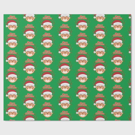 Sinterkerstkerstkerstkerstman — snor en bril cadeaupapier (Vlak)