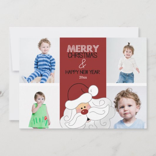 Sinterklaas 4-foto 5x7 kerst Kaart (Voorkant)