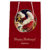 Sinterklaas, Aangepaste Naam Kerst Medium Cadeauzakje (Achterkant)