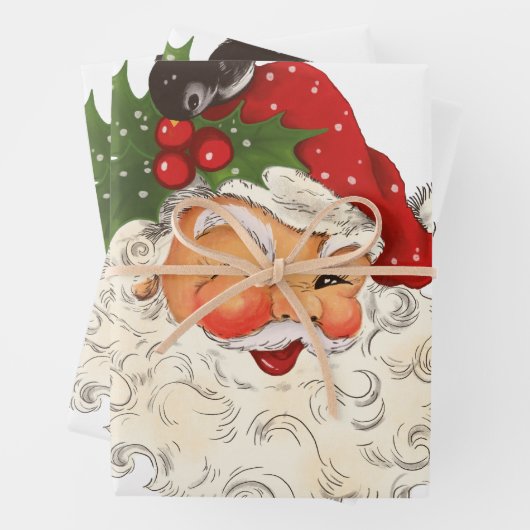 Sinterklaas Antiek Retro ontkoppeling Inpakpapier Vel (In situ)