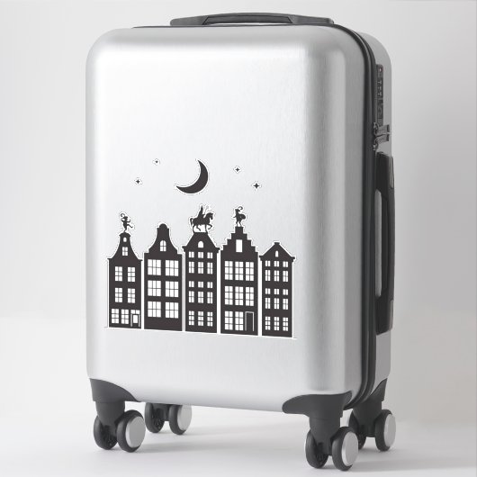 Sinterklaas Atop Canal Houses Window Stickers (Koffer)