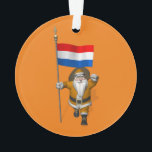 Sinterklaas Avec Ensigne De Pays-Bas<br><div class="desc">La couleur de l'arrière - plan peut être modifiée : CUSTOMISEZ-le père noël visiter le royaume européen de Noël des Pays-Bas et une joyeuse nouvelle année!</div>