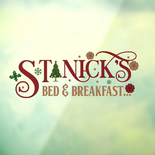 Sinterklaas bed en breakfast Kerst bedrijf Raamsticker (Vel 3)
