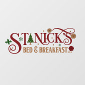 Sinterklaas bed en breakfast Kerst bedrijf Raamsticker (Vel)