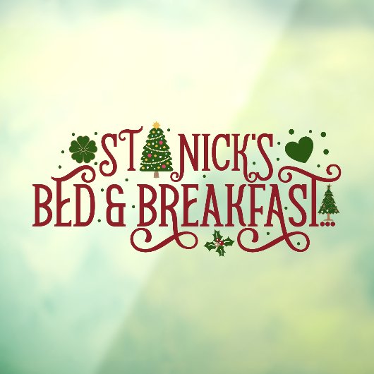Sinterklaas bed en breakfast Kerst bedrijf Raamsticker (Vel 3)