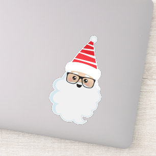 Sinterklaas, bril, hipster, kerstman sticker