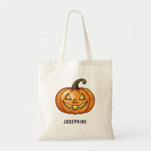 Sinterklaas Cartoon Pompoen Met Naam Halloween Tote Bag