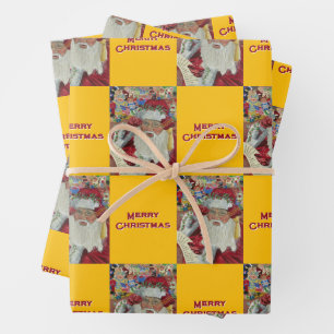 Sinterklaas Controleert het Tweemaal Prettig Kerst Inpakpapier Vel