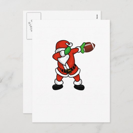 Sinterklaas dabbing Christmas Football touchdown Feestdagenkaart (Voorkant / Achterkant)