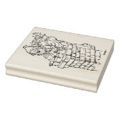 Sinterklaas die door de schoorsteen gaat 	rubberstempel (Stempel)