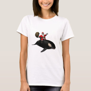 Sinterklaas die op de vulwalvis rijdt t-shirt