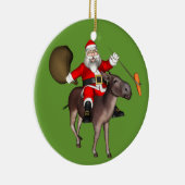 Sinterklaas die op Donkey rust Keramisch Ornament (Rechts)