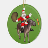 Sinterklaas die op Donkey rust Keramisch Ornament (Links)