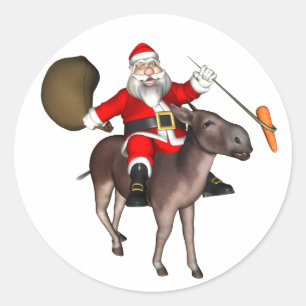 Sinterklaas die op Donkey rust Ronde Sticker