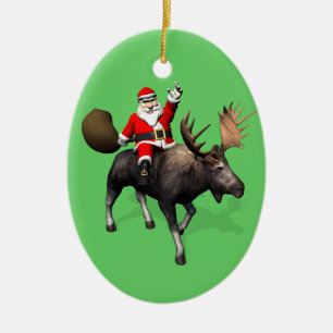 Sinterklaas die op mazen rijdt keramisch ornament